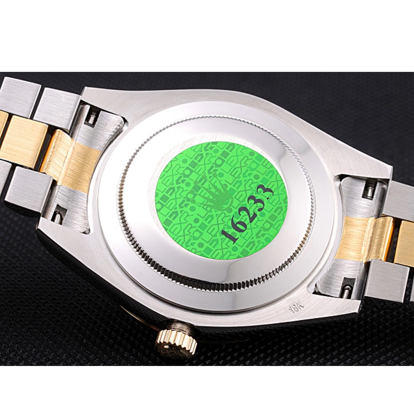 Aaa replica watch Plated Rolex Tone Day-Date Steel 18k Stainless Gold Dial Two Gold 0804
